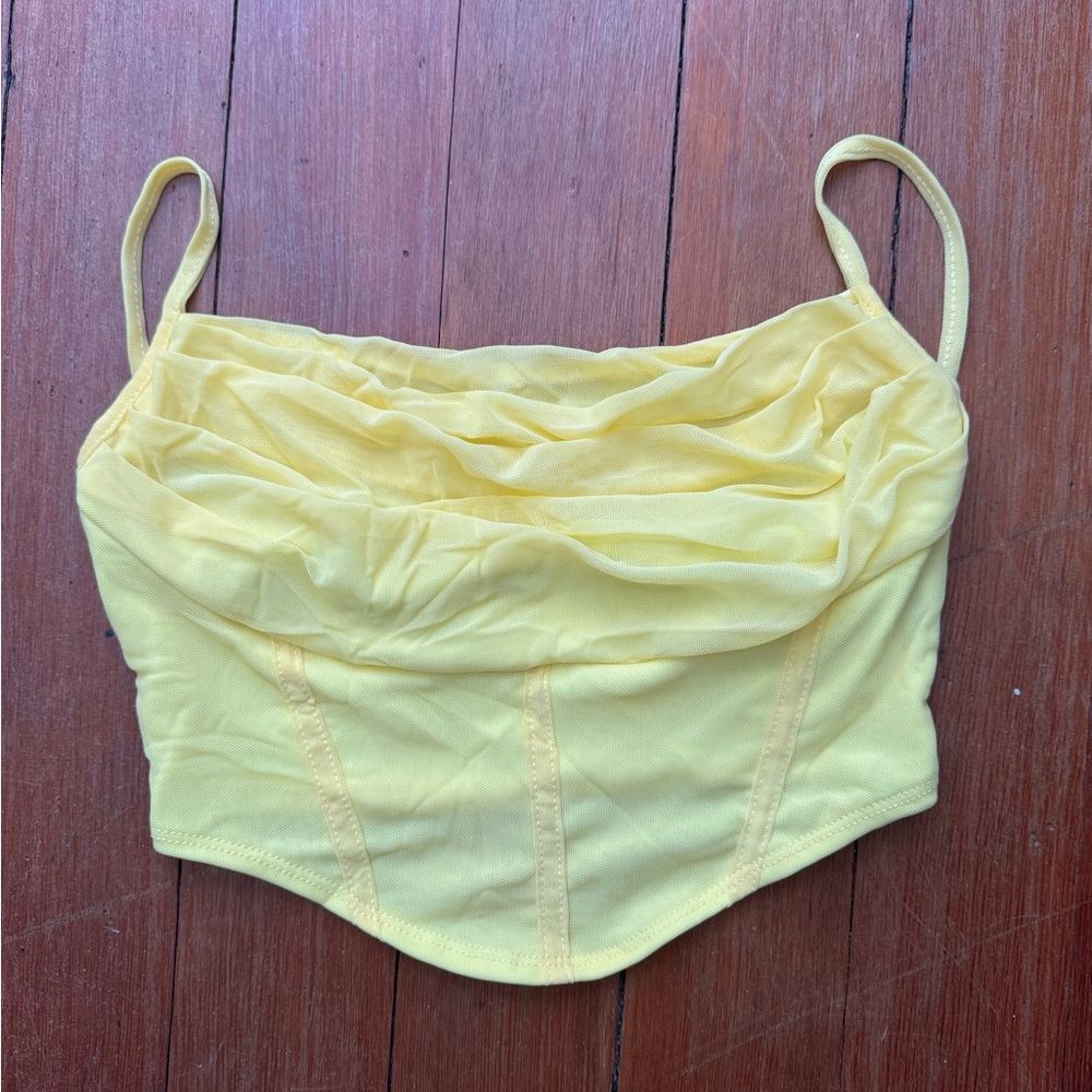 SHEIN Bright Yellow Ruched Top